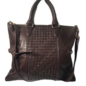 Margot leather brown large tote bag